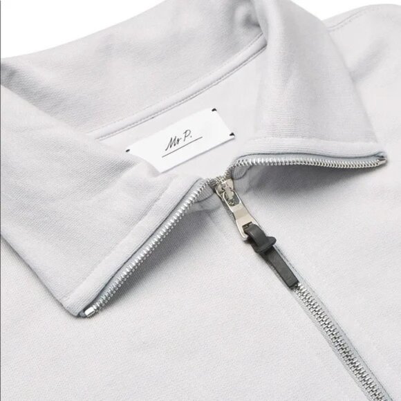 Mr Porter Designer NWOT Loopback Cotton-Jersey Half-Zip Sweatshirt Size XXL Gray - Picture 4 of 13